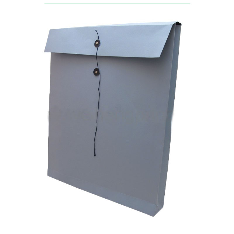 Grey Logo Printing Customized Chinese Style File Pocket Envelopes Rope Closure Recycle Bio Friendly Envelope